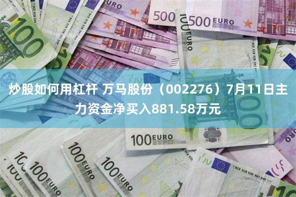 炒股如何用杠杆 万马股份（002276）7月11日主力资金净买入881.58万元