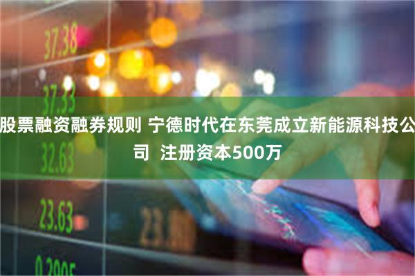 股票融资融券规则 宁德时代在东莞成立新能源科技公司  注册资本500万