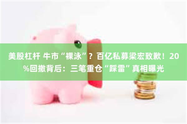 美股杠杆 牛市“裸泳”？百亿私募梁宏致歉！20%回撤背后：三笔重仓“踩雷”真相曝光