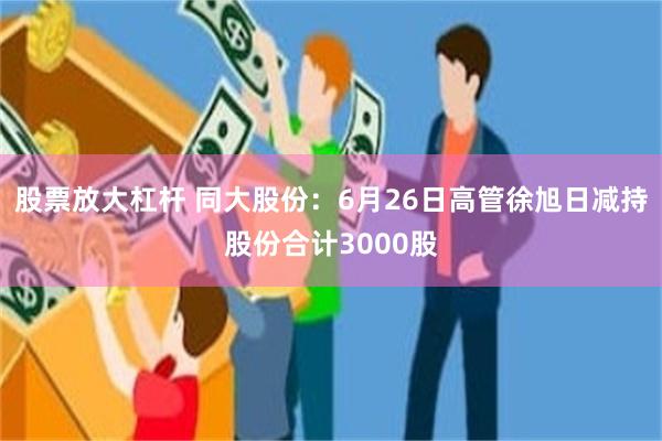 股票放大杠杆 同大股份：6月26日高管徐旭日减持股份合计3000股