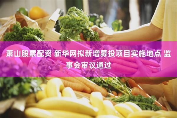 萧山股票配资 新华网拟新增募投项目实施地点 监事会审议通过