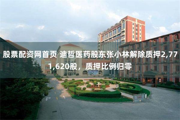 股票配资网首页 迪哲医药股东张小林解除质押2,771,620股，质押比例归零
