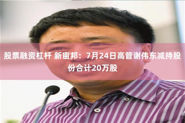股票融资杠杆 新宙邦:7月24日高管谢伟东减持股份合计20万股