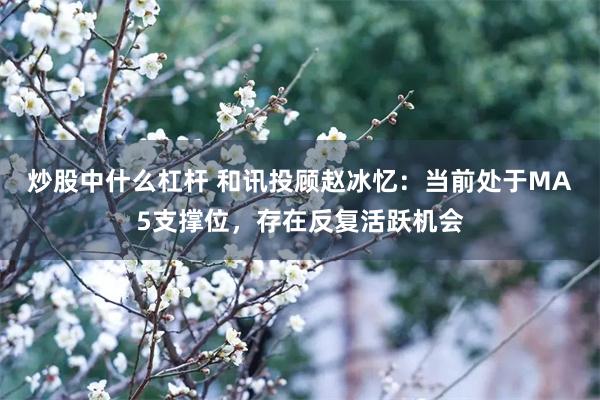 炒股中什么杠杆 和讯投顾赵冰忆：当前处于MA5支撑位，存在反复活跃机会