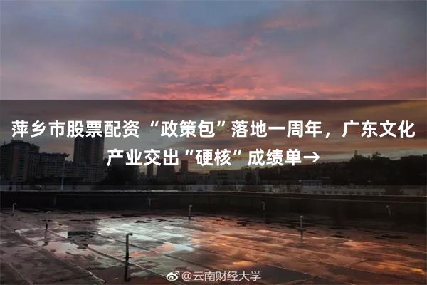 萍乡市股票配资 “政策包”落地一周年，广东文化产业交出“硬核”成绩单→