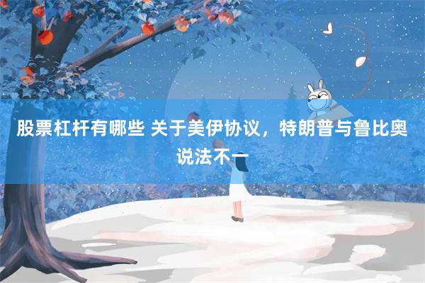 股票杠杆有哪些 关于美伊协议,特朗普与鲁比奥说法不一
