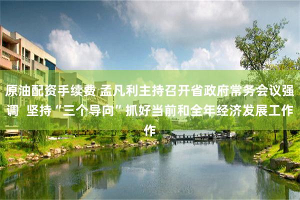 原油配资手续费 孟凡利主持召开省政府常务会议强调  坚持“三个导向”抓好当前和全年经济发展工作