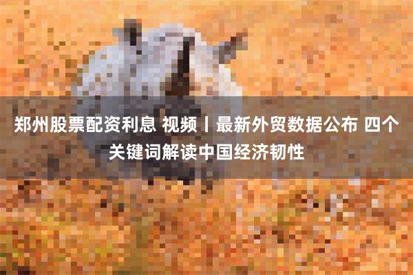 郑州股票配资利息 视频丨最新外贸数据公布 四个关键词解读中国经济韧性