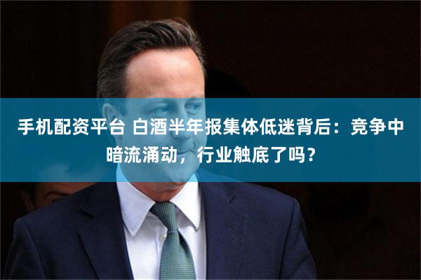 手机配资平台 白酒半年报集体低迷背后：竞争中暗流涌动，行业触底了吗？