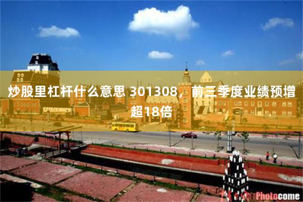 炒股里杠杆什么意思 301308，前三季度业绩预增超18倍